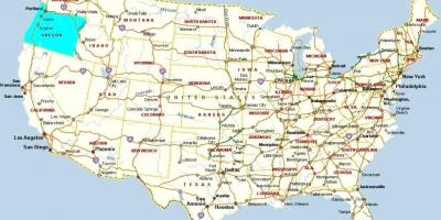 Portland Oregon sou map de USA